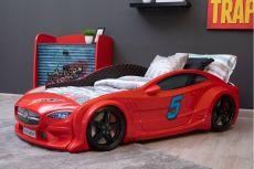 Дитяче ліжко машина Star Premium Mersedes GT red 160x80 см з підсвічуванням, музикою, шкіряний салон, пультом